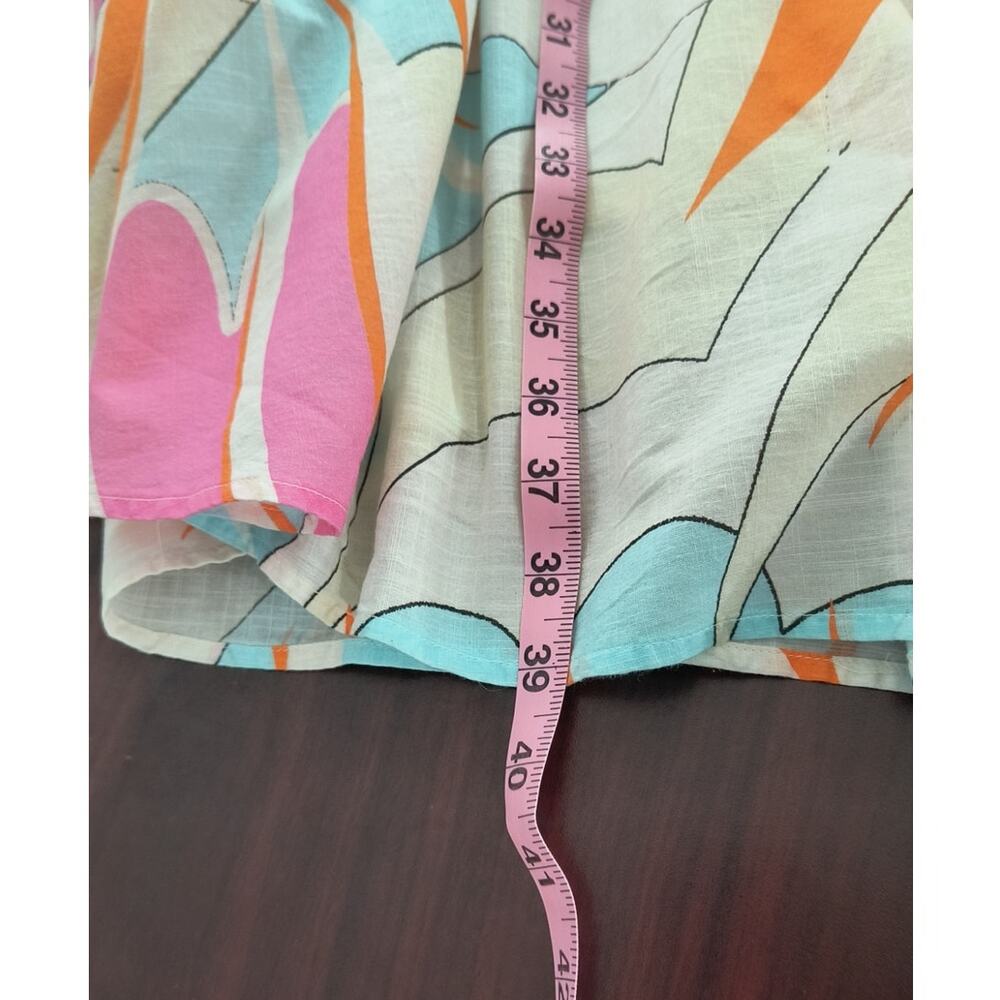 Maeve Anthropologie Maxi Skirt XL Multicolor Tropical Print Cotton Smocked Waist - Picture 8 of 15